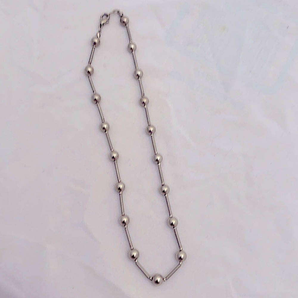 Stunning Silver Beaded Necklace